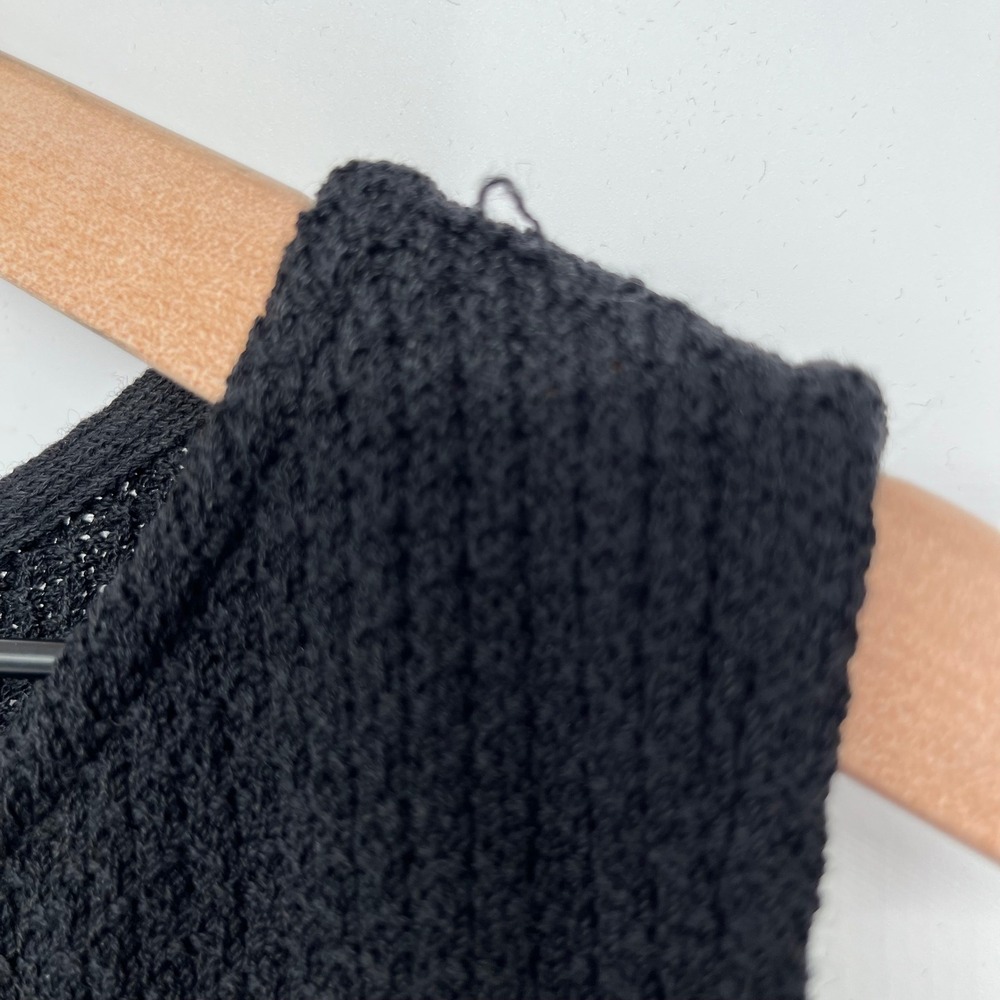 St. John Caviar Dress Women 16 Black Wool Blend Santana Knit Sleeveless Sheath - Picture 8 of 16